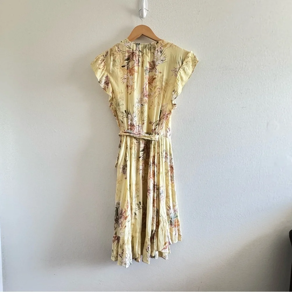 RAVN x Revolve Yellow Floral Wrap Dress size Small - Picture 5 of 11